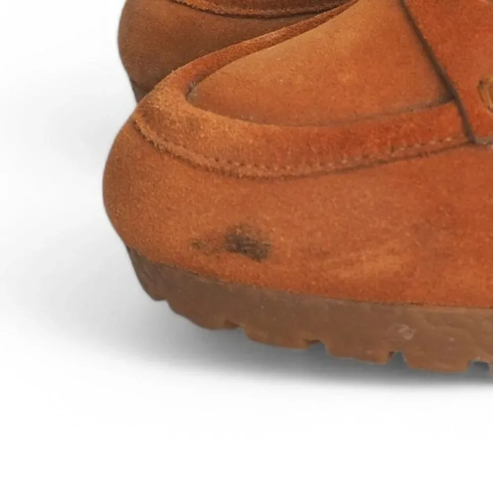 Michael‎ Kors Rory Suede Wedge Penny Loafers Walnut Brown PW14E Women's 7M